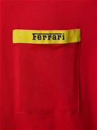 FERRARI - Logo Cotton Jersey T-shirt W/pocket