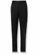 Canali - Straight-Leg Satin-Trimmed Wool and Mohair-Blend Tuxedo Trousers - Black