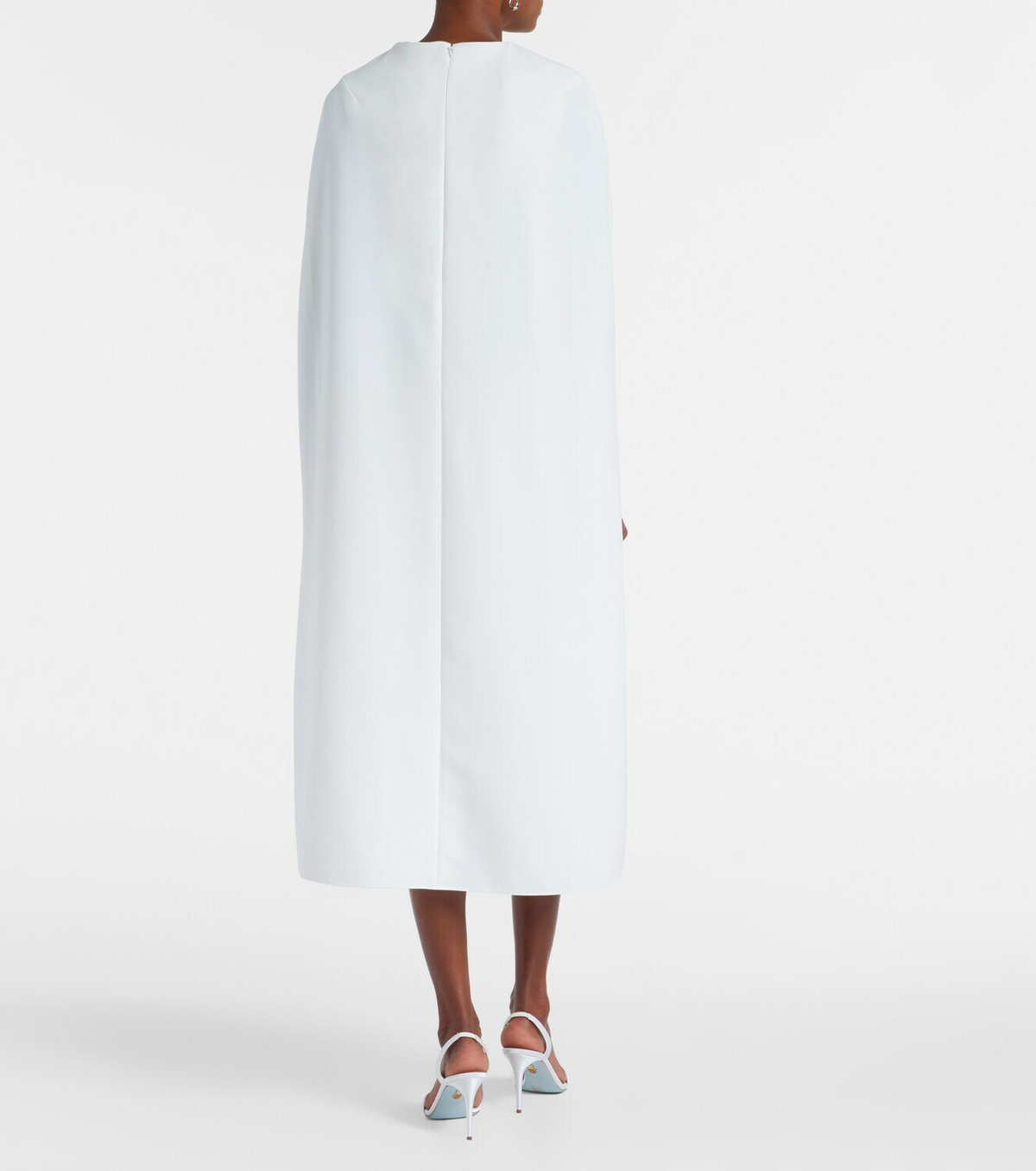 Safiyaa Bridal Oria caped crêpe midi dress