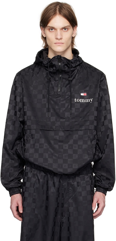 Photo: Tommy Jeans Black Checkerboard Track Jacket