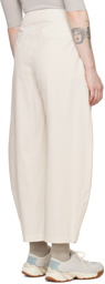 AMOMENTO Off-White Curved Leg Trousers