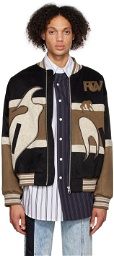 Feng Chen Wang Brown & Black Phoenix Embroidered Bomber
