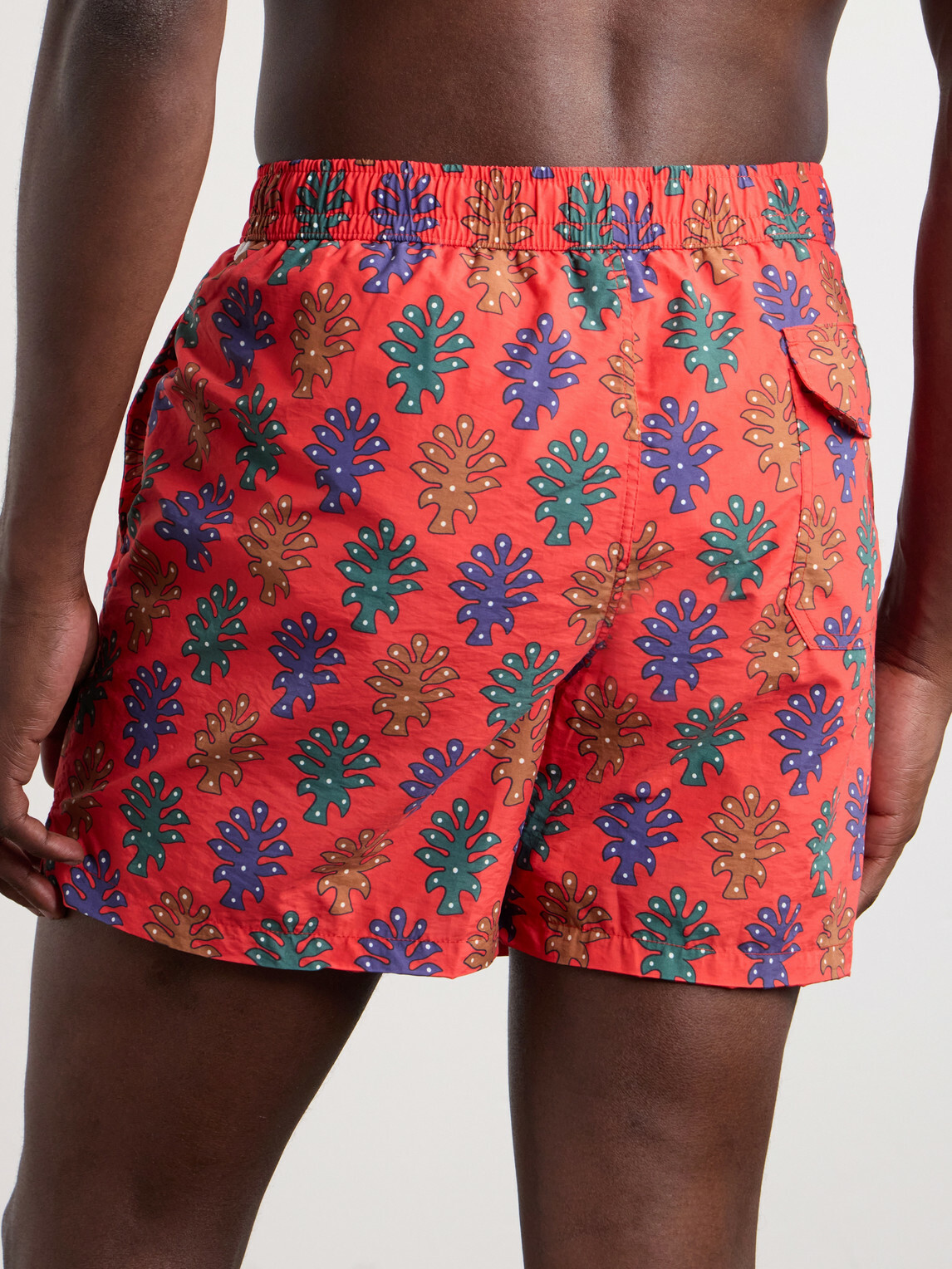 Drake's - Straight-Leg Mid-Length Printed Swim Shorts - Red