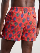 Drake's - Straight-Leg Mid-Length Printed Swim Shorts - Red