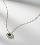 Suzanne Kalan One Of A Kind 18kt gold necklace with emerald and diamonds