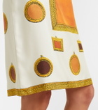 Versace Printed silk twill pencil skirt