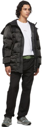 Stone Island Black Down Split Hood Raso Jacket