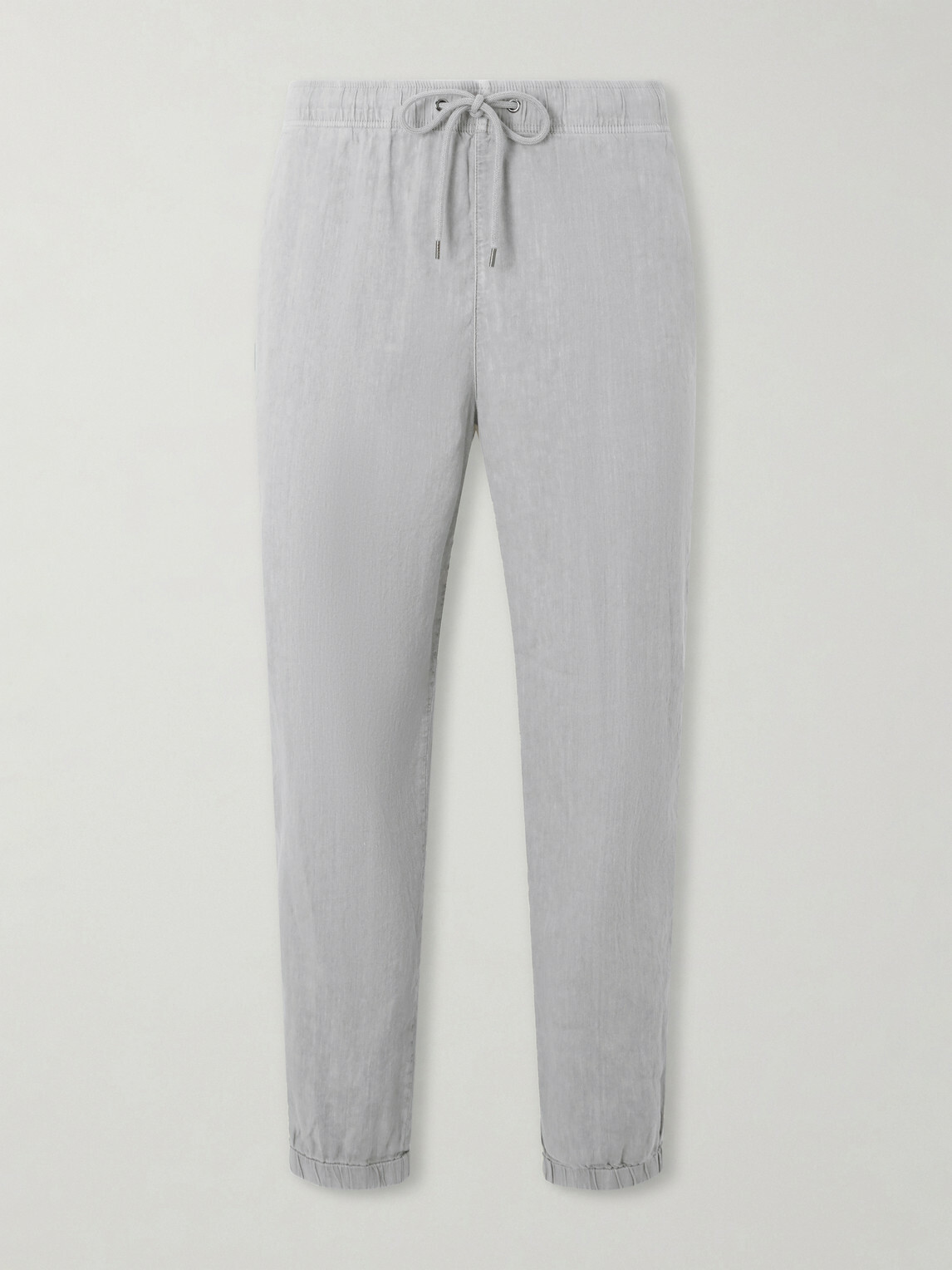 James Perse - Straight-Leg Linen-Blend Canvas Drawstring Trousers - Gray