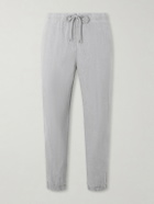 James Perse - Straight-Leg Linen-Blend Canvas Drawstring Trousers - Gray