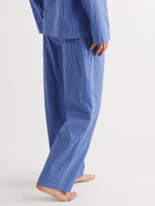 TEKLA - Striped Organic Cotton-Poplin Pyjama Trousers - Blue