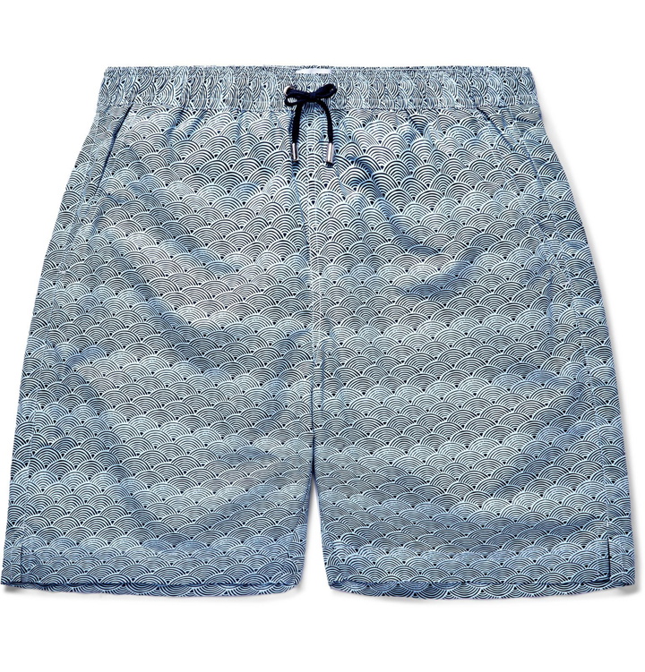 Photo: Sunspel - Long-Length Printed Swim Shorts - Blue
