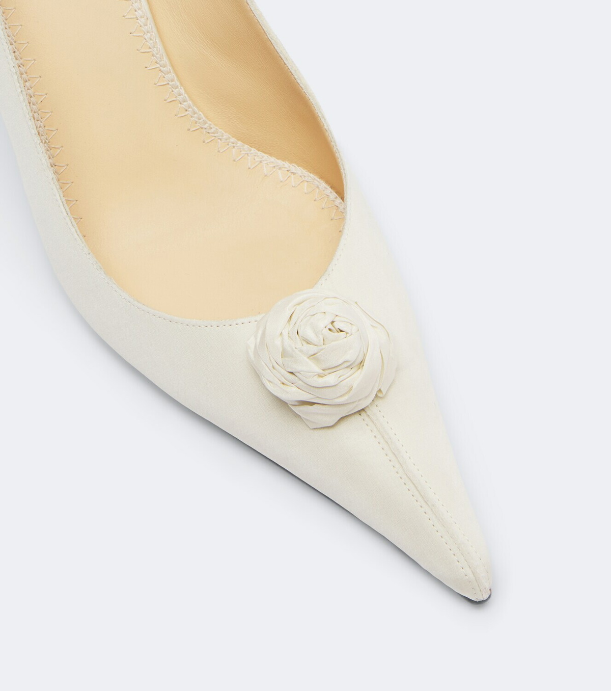Magda Butrym Floral-appliqué satin slingback pumps