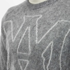 AMIRI Men's Brushed Mohair MA Logo Crew Knit in Grey