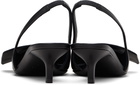 Courrèges Black Fold Leather Slingback Heels