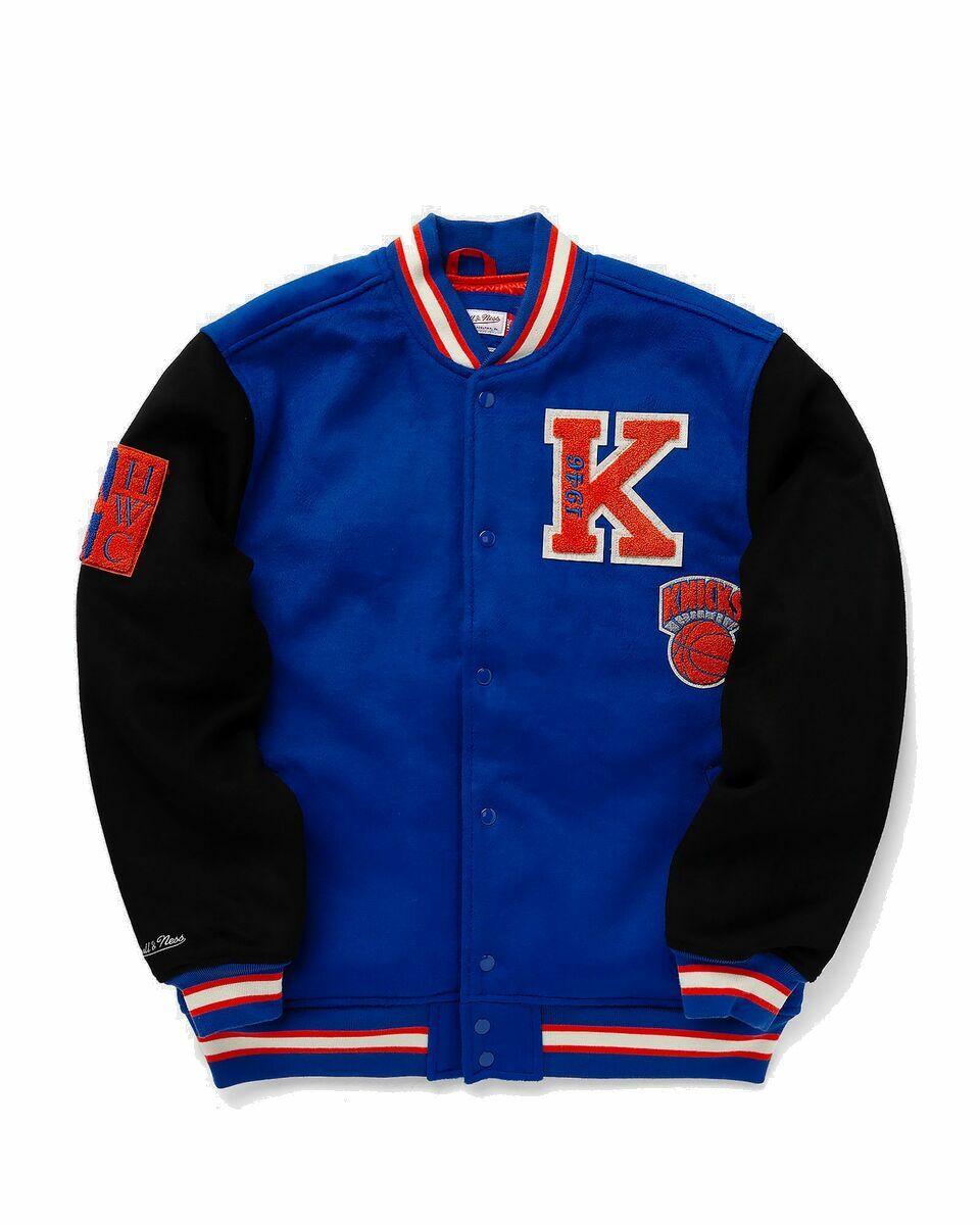Photo: Mitchell & Ness Nba Team Legacy Varsity Jacket New York Knicks Black/Blue - Mens - College Jackets/Team Jackets