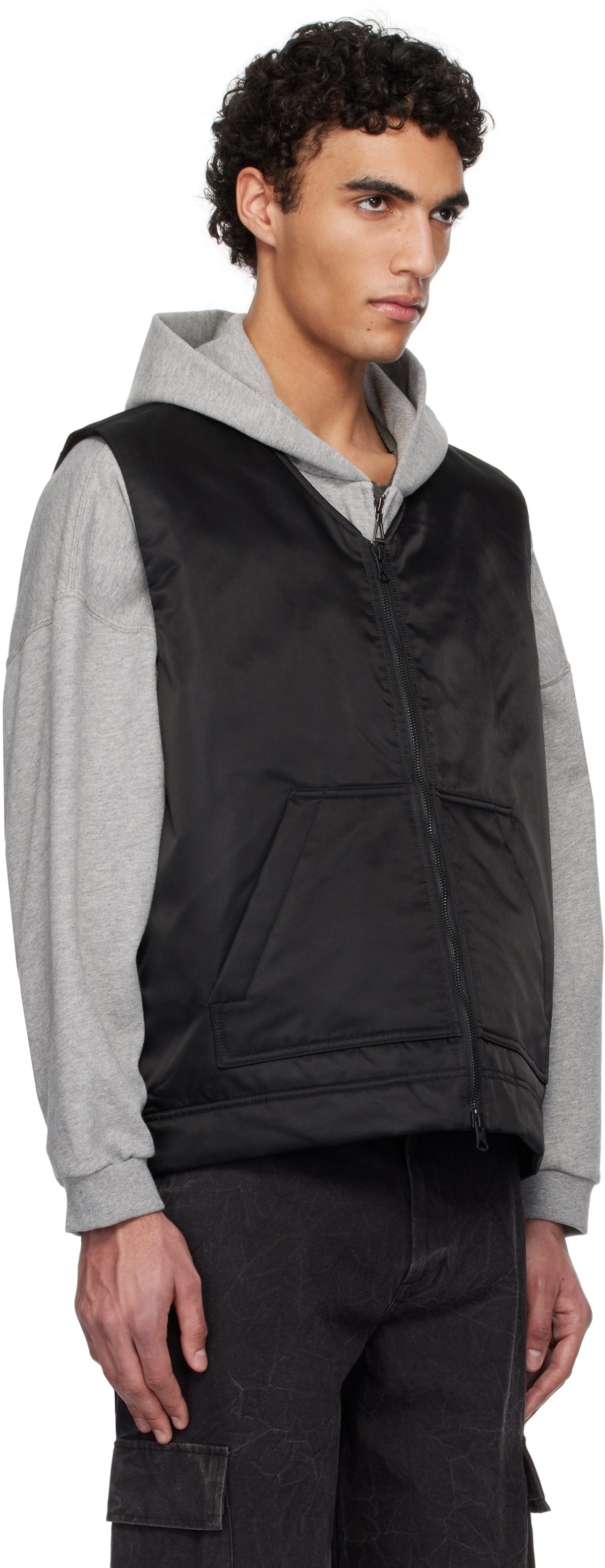 Reigning Champ Black Nylon Twill Tour Vest