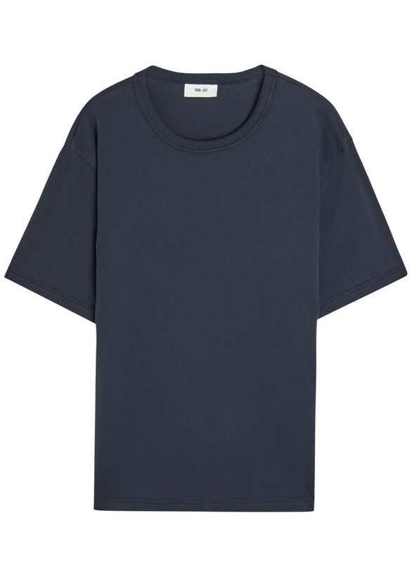 Photo: NN07 Jett Printed Cotton T-shirt Navy