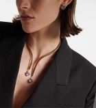 Marina B Trisolina 18kt gold necklace with blue chalcedony and diamonds