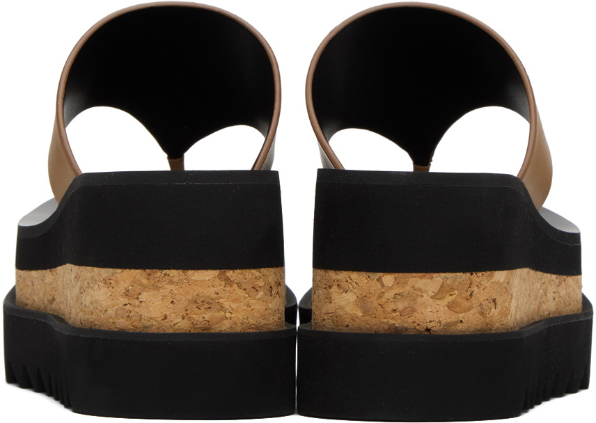 Stella McCartney Tan Sneak-Elyse Platform Thong Sandals