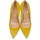 Gianvito Rossi Yellow Suede Ellipsis Heels