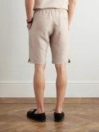 Kiton - Straight-Leg Linen Drawstring Shorts - Neutrals