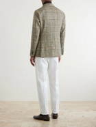 Caruso - Butterfly Checked Wool Blazer - Brown