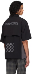 Manors Golf Black & Gray Pocket Shirt