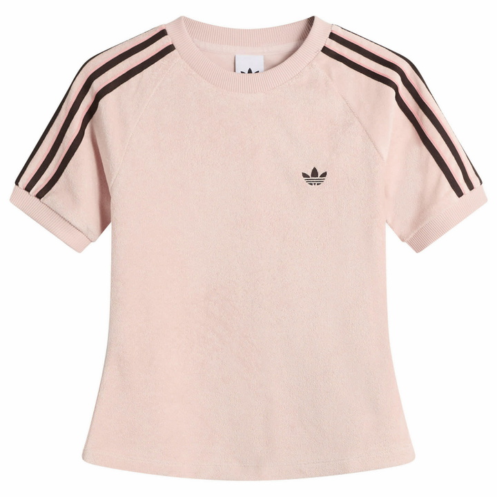 Photo: Adidas Women's Terry Towel T-Shirt in Sandy Pink