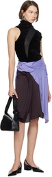 Kiko Kostadinov Brown & Purple Kukri Draped Midi Skirt