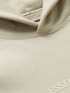 FEAR OF GOD ESSENTIALS - Logo-Flocked Cotton-Blend Jersey Hoodie - Neutrals