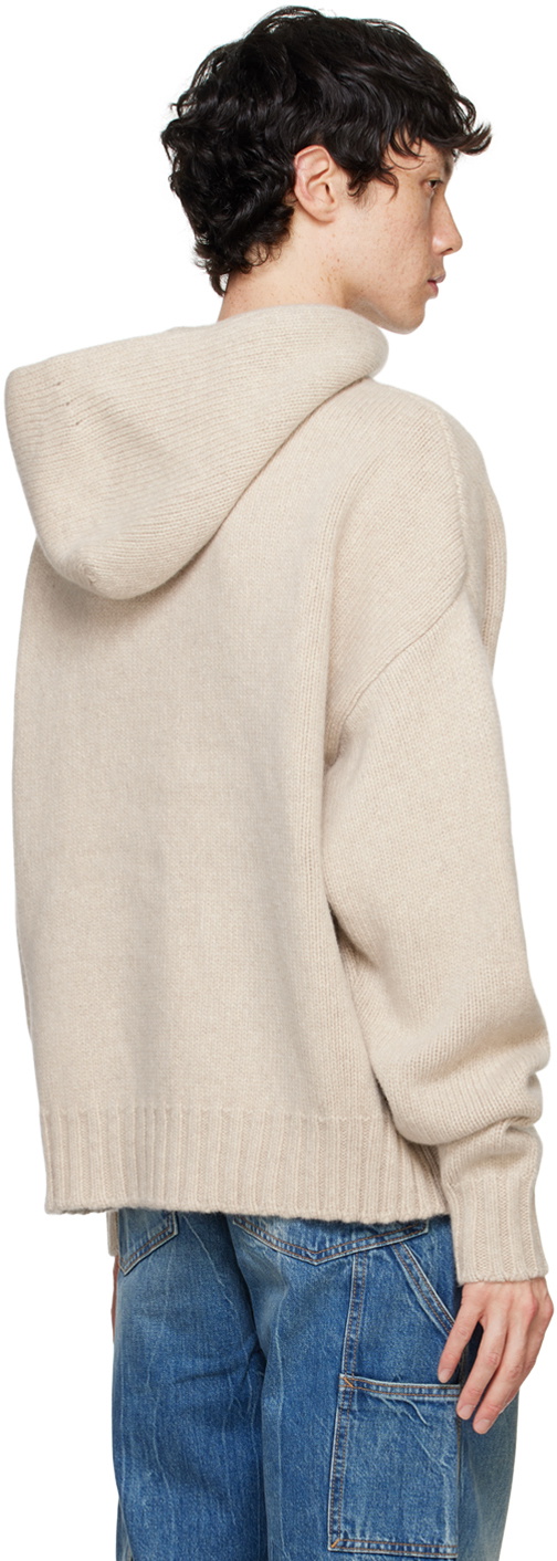 le PÈRE Beige Knitted Hoodie