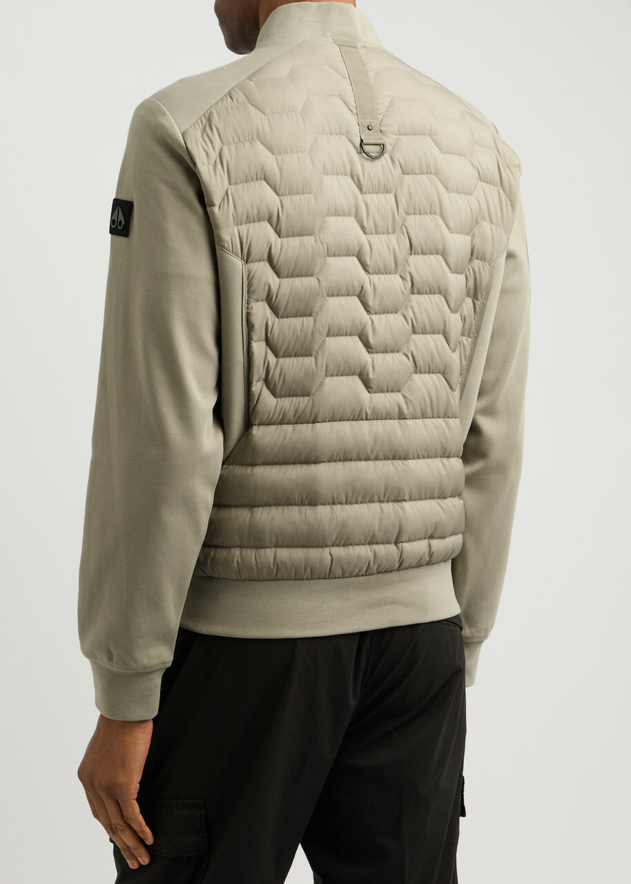 Moose Knuckles Granite Nylon and Cotton Bomber Jacket Green