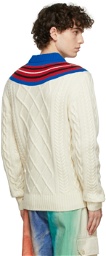 Charles Jeffrey Loverboy Beige Fred Perry Edition Argyle Sweater