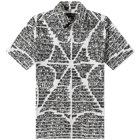 PACCBET Men's Short Sleeve Spider Web Logo Shirt in BlckWht