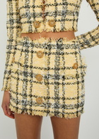 Balmain Checked Tweed Mini Skirt Multicoloured