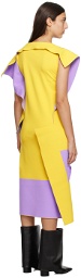 ISSEY MIYAKE Purple & Yellow Shaped Canvas Minidress