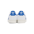 adidas Originals White and Blue Superstar Sneakers