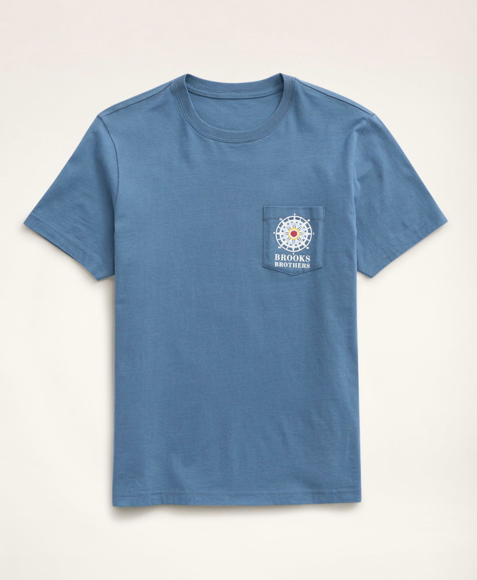 Photo: Brooks Brothers Men's Boat Graphic T-Shirt | Blue
