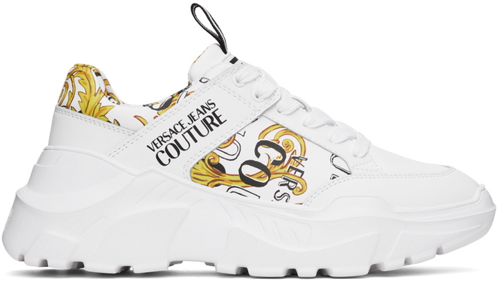 Photo: Versace Jeans Couture White & Gold Speedtrack Sneakers