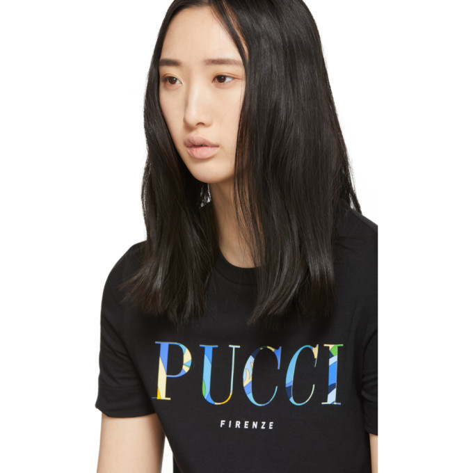 EMILIO PUCCI: logo t-shirt - Black  Emilio Pucci t-shirt 1HTP73 1H987  online at