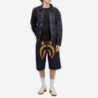 A Bathing Ape Men's Shark Denim Shorts in Indigo