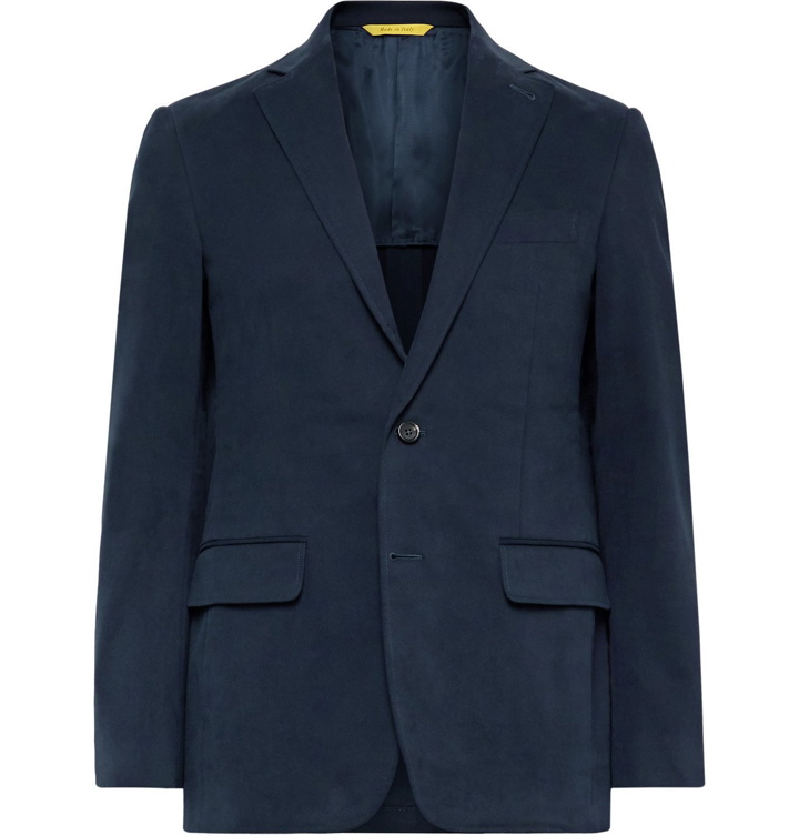 Photo: Canali - Kei Slim-Fit Stretch-Cotton Twill Suit Jacket - Blue
