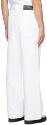 AMI Paris White Wide Fit Trousers