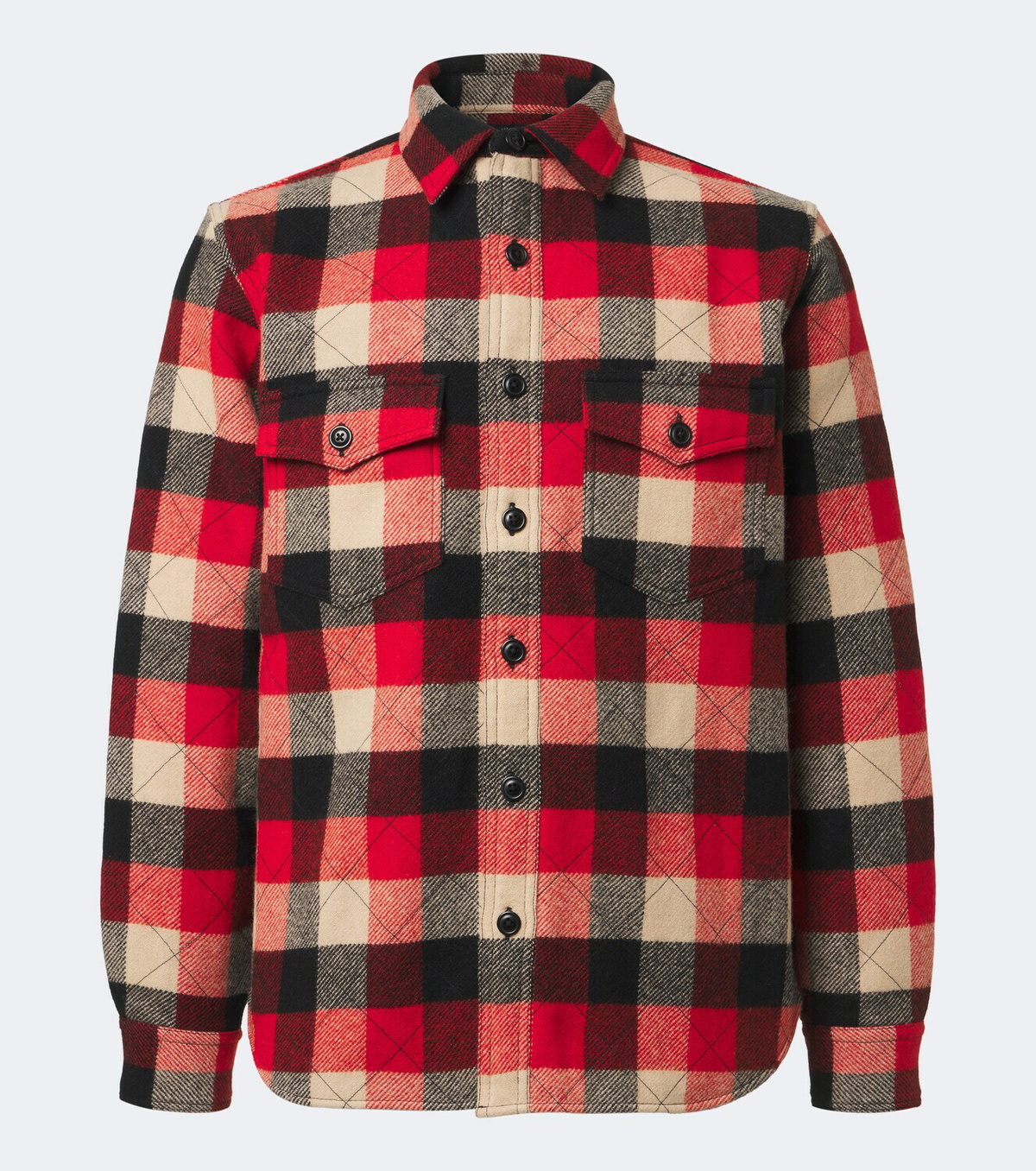 RRL Padded plaid wool twill overshirt