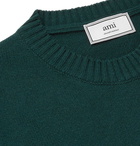 AMI - Oversized Logo-Intarsia Knitted Sweater - Men - Green