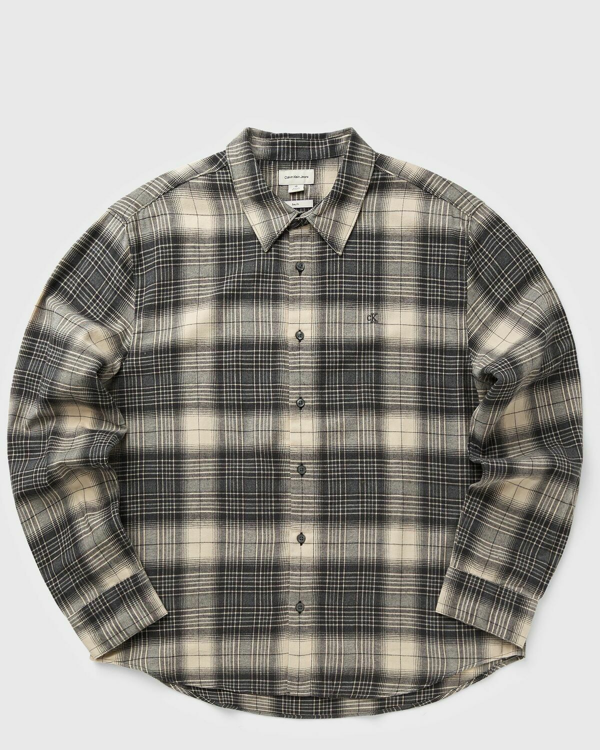 Calvin Klein Jeans LS BRUSHED PLAID EASY SHIRT Green Mens Longsleefe