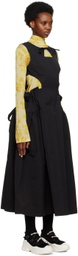 MINJUKIM Black Waist Cutting Maxi Dress