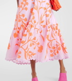 Juliet Dunn Floral tiered cotton midi dress