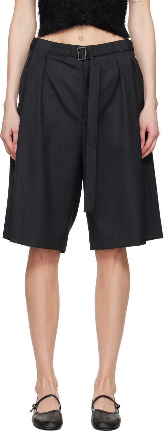 Photo: Youth Gray Belted Shorts