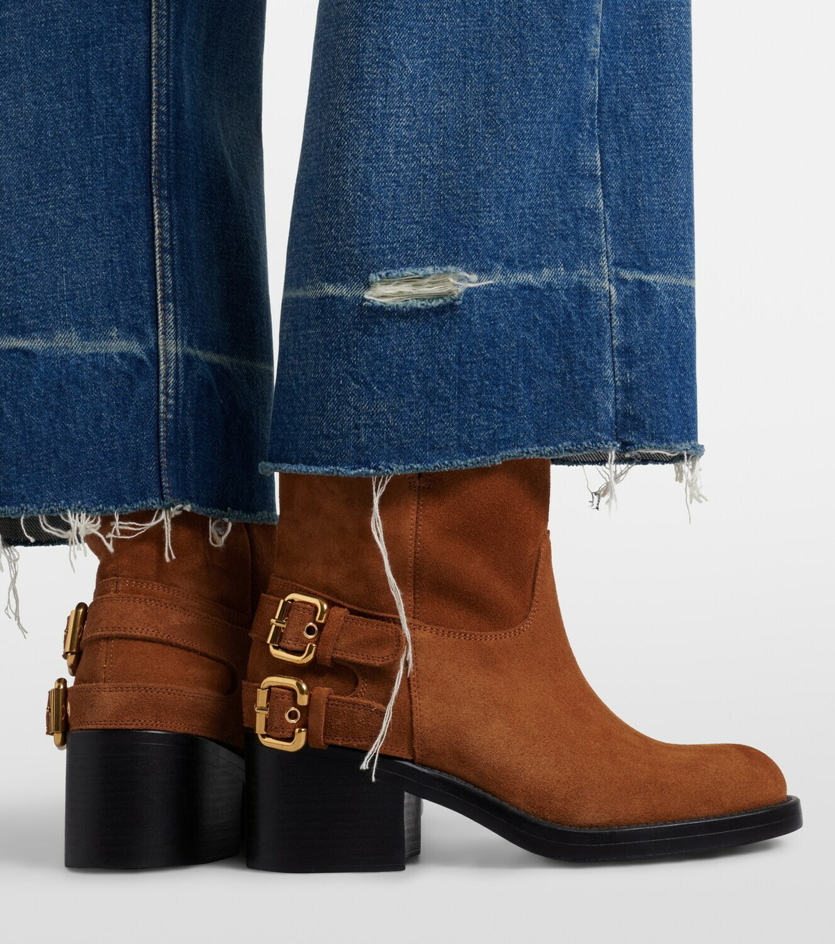 Chloé Dakota suede biker boots
